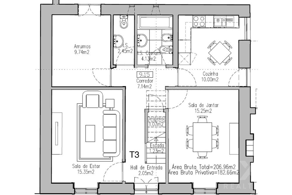 Apartamento T3 no centro do Funchal