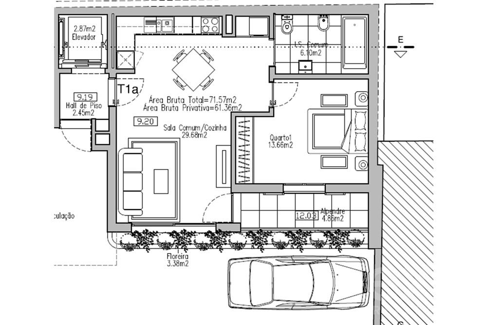 Apartamento T1 no centro do Funchal